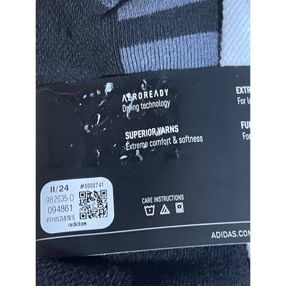 Adidas Mens Cushioned AEROREADY Socks 6-Pack Size 6-12 - Picture 3 of 7